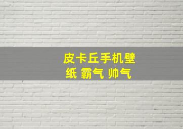 皮卡丘手机壁纸 霸气 帅气